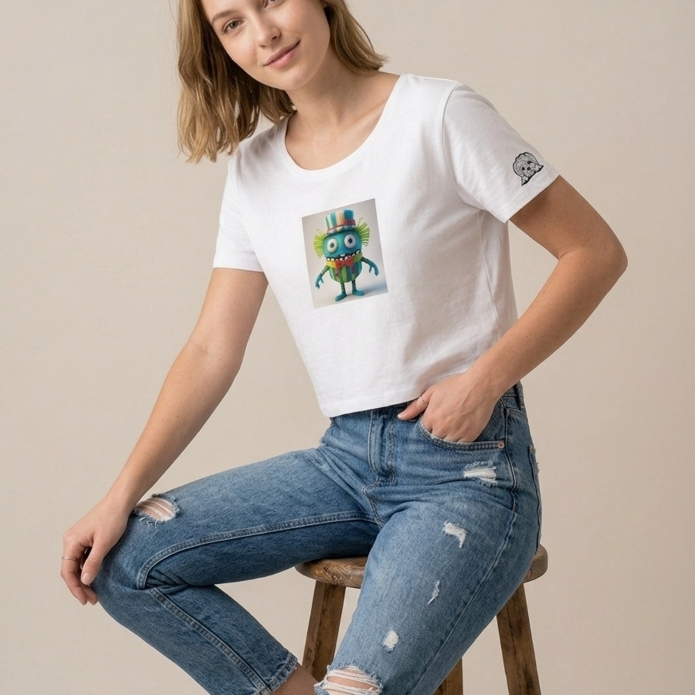 Baliboo Women's Solid Short Sleeve Cropped Shirt White Medium